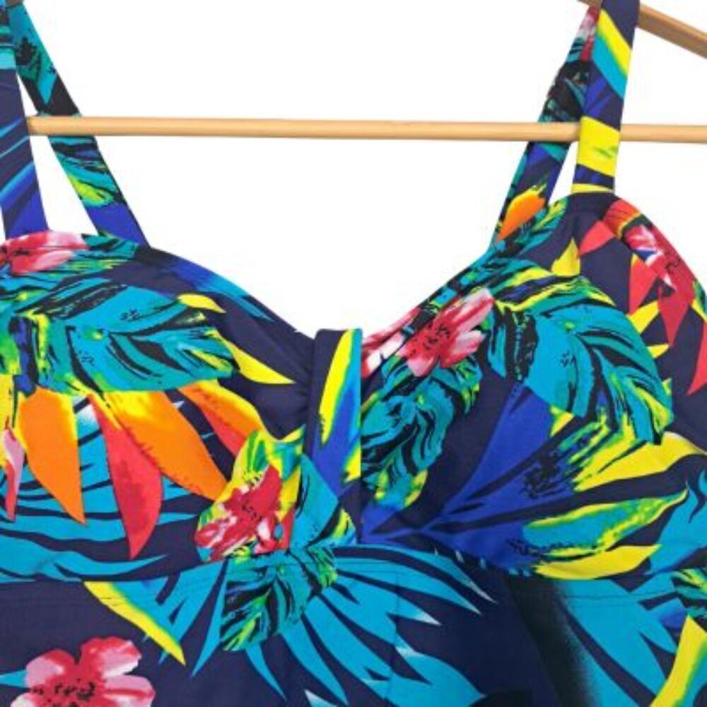 Colorful Tropical Print Tankini Swim Top NWT - Picture 6 of 8